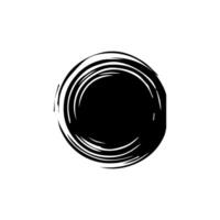 svart grunge runda former. borsta stroke ramar element, ramar för design. isolerat på vit bakgrund. vektor