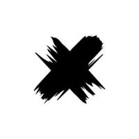 grunge brev x ritad för hand med borsta vektor