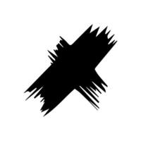grunge brev x ritad för hand med borsta vektor