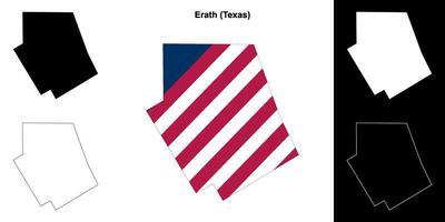 erath Bezirk, Texas Gliederung Karte einstellen vektor