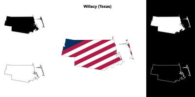 williams Bezirk, Texas Gliederung Karte einstellen vektor