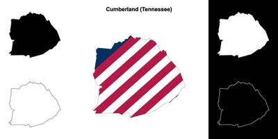 Cumberland Bezirk, Tennessee Gliederung Karte einstellen vektor