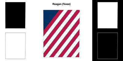 reagan grevskap, texas översikt Karta uppsättning vektor