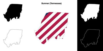 Sommer Bezirk, Tennessee Gliederung Karte einstellen vektor