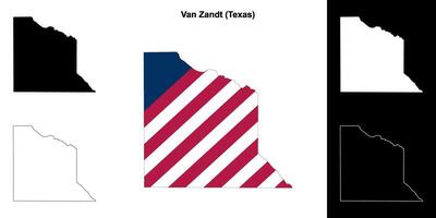 van zandt Bezirk, Texas Gliederung Karte einstellen vektor