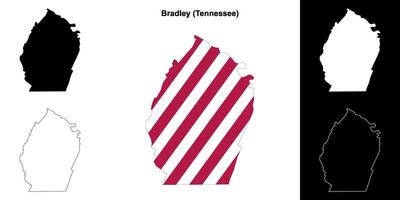 Bradley Bezirk, Tennessee Gliederung Karte einstellen vektor