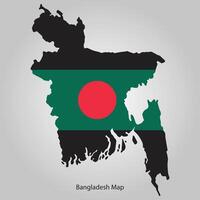 Bangladesch Karte mit National Flagge vektor
