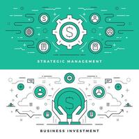 platt linje företag investering och förvaltning illustration. vektor