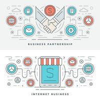 eben Linie Geschäft Partnerschaft und Internet. Illustration. vektor