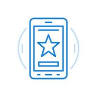 Netz App Bewertung Linie Symbol. online Wählen zum Beste Service. Star auf Smartphone Bildschirm. vektor