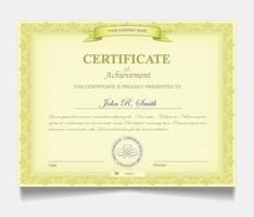 elegant modern Gold Base Diplom Zertifikat Vorlage. verwenden zum drucken, Zertifikat, Diplom, Abschluss vektor
