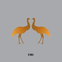 emu fågel logotyp med minimalistisk design vektor