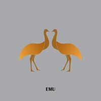 Emu Vogel Logo mit minimalistisch Design vektor
