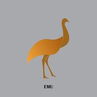 emu fågel logotyp med minimalistisk design vektor