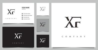 initial xf-logotyp och visitkort vektor