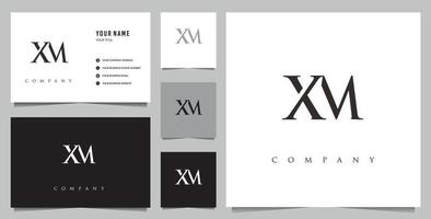 initial xm-logotyp och visitkort vektor