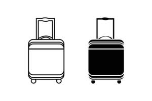 enkel bagage svart ikon. resväska affär logotyp design mall vektor