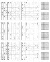 sudoku spel uppsättning med svarar. vektor