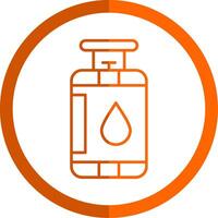 Gas Zylinder Linie Orange Kreis Symbol vektor