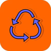 recyceln gefüllt Orange Hintergrund Symbol vektor