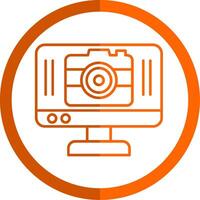 Kamera Linie Orange Kreis Symbol vektor