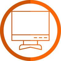 Computer Linie Orange Kreis Symbol vektor