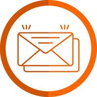 Mail Linie Orange Kreis Symbol vektor