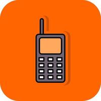 walkie prat fylld orange bakgrund ikon vektor