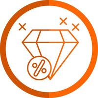 Diamant Linie Orange Kreis Symbol vektor