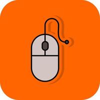 Computer Maus gefüllt Orange Hintergrund Symbol vektor