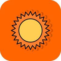 Sonne gefüllt Orange Hintergrund Symbol vektor