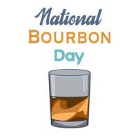 National Bourbon Tag Urlaub Karte vektor