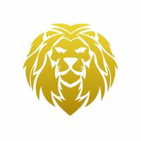 elegant guld färgad lejon huvud grafisk illustration av design vektor