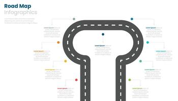 färdplan infographic mall design med 9 steg. vektor