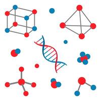 Illustration. einstellen von Symbole auf das Thema von DNA, Moleküle. Chemie. Medizin. vektor