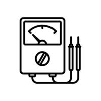 voltmeter ikon , svart linje ikon, isolerat bakgrund vektor