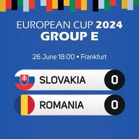 slovakia mot rumänien europeisk fotboll mästerskap grupp e match tavlan baner euro Tyskland 2024 vektor