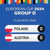 polen mot österrike europeisk fotboll mästerskap grupp d match tavlan baner euro Tyskland 2024 vektor