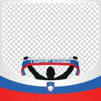 jag Stöd slovenien europeisk fotboll mästerskap profil bild ram banderoller för social media euro Tyskland 2024 vektor