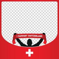 jag Stöd schweiz europeisk fotboll mästerskap profil bild ram banderoller för social media euro Tyskland 2024 vektor