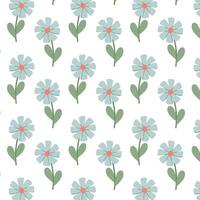 Blumen- Muster. Blau Wildblume im eben Stil. Muster zum Textil, Verpackung Papier, Hintergrund. vektor