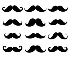 uppsättning av gentlemans klassisk mustascher. silhuett av en mannens mustasch för dekoration, logotyp, kort. vektor