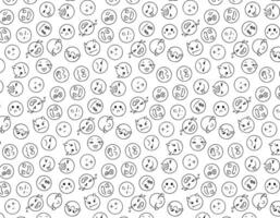 mönster klotter känslor emoji. klotter av söt känslor på en vit bakgrund. illustration. en packa av annorlunda uttryckssymbol uttryck vektor