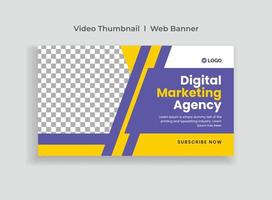 Video-Thumbnail und digitales Business-Marketing-Social-Media-Banner-Vorlage. Corporate Digital Marketing Web-Banner-Vorlage. Online-Marketing-Video-Cover für Unternehmen vektor