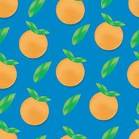 Muster mit exotisch Frucht. Orange auf königlich Blau Hintergrund. Illustration. vektor