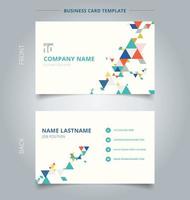 kreativa visitkort och namnkortsmall moderna färgglada trianglar mönsterelement på vit bakgrund. vektor
