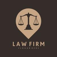 Gerechtigkeitspunkt-Logo-Vektorvorlage, kreative Logo-Designkonzepte für Anwaltskanzleien vektor