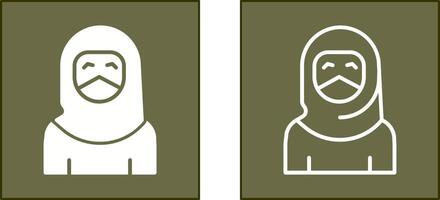 Frau mit Niqab-Icon-Design vektor