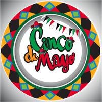 Cinco de Mayo kortmall med rund design vektor