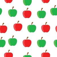 röda och gröna tecknade äpplen på vit bakgrund seamless mönster vektor